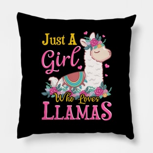 Just A Girl Who Loves Llamas Cute Lama Pillow