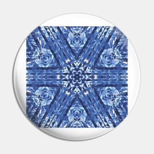 radial snowflake style pattern and design hexagonal kaleidoscopic style in shades of BLUE Pin