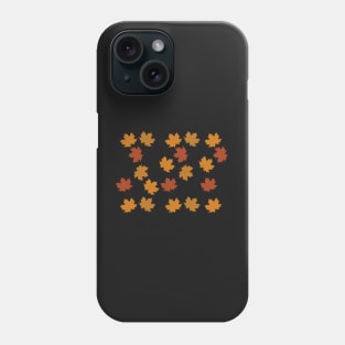 Brown Fall Leaves on White background Phone Case