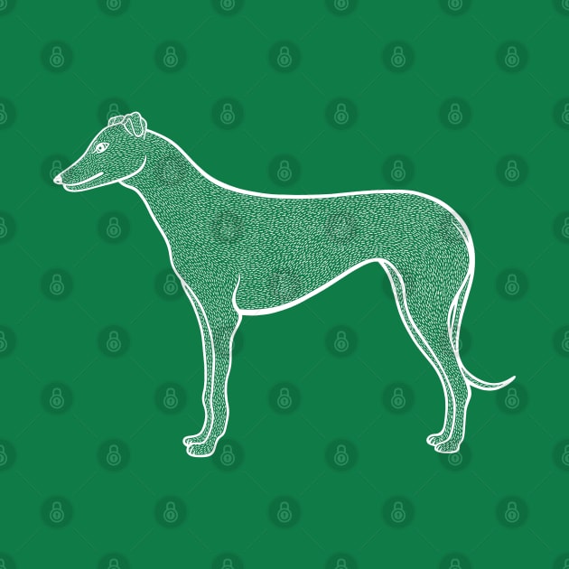 Greyhound Dog - greyhound lovers hand drawn dog design by Green Paladin