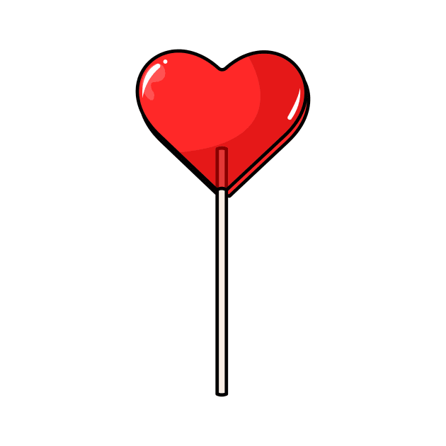 red heart shaped lollipop by Kokomidik