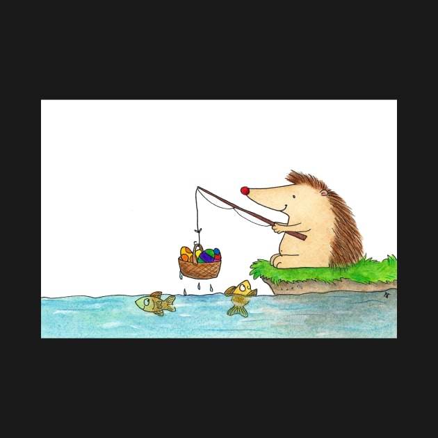 Fishing Easter Hedgehog by nicolejanes