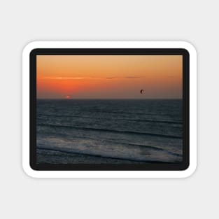 Kitesurfing at sunset Magnet