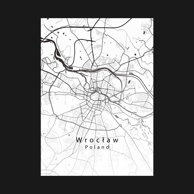 Wroclaw Poland City Map white by Robin-Niemczyk