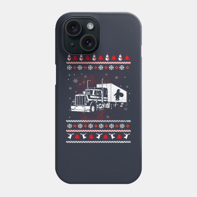 Trucker christmas shirt Phone Case by kenjones