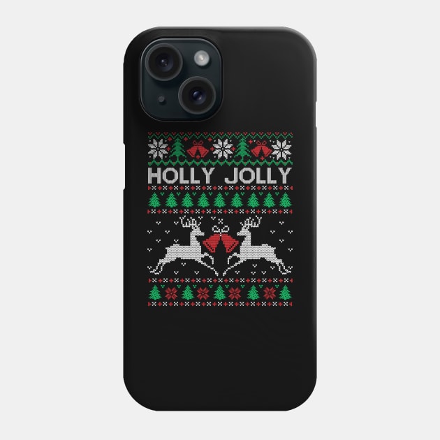 holly jolly Ugly chrismtas sweater Phone Case by MZeeDesigns