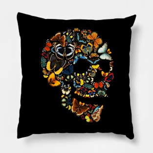 Butterfly Skull Vintage Pillow