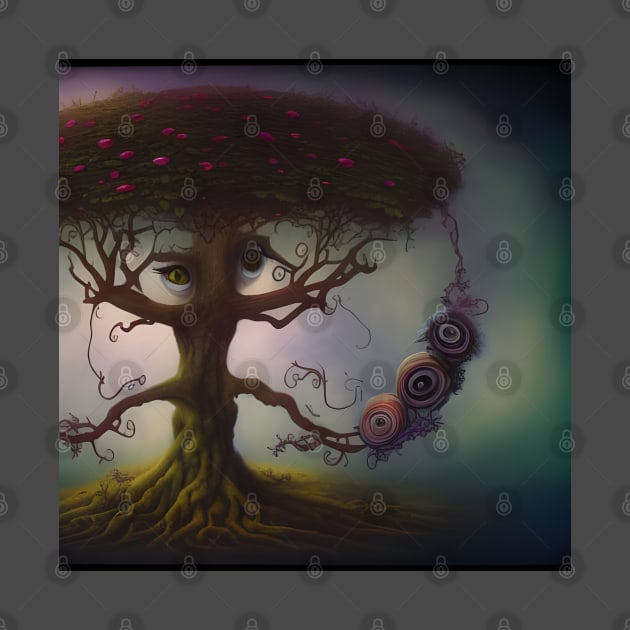 I Spy With My Big Eye - Surreal Tree AI Art by Christine aka stine1