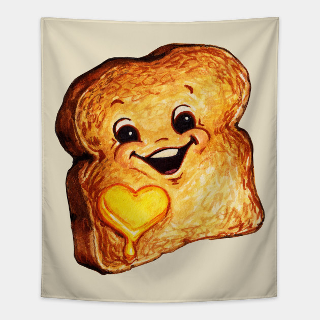 Toast Cartoon - Food - Tapestry | TeePublic