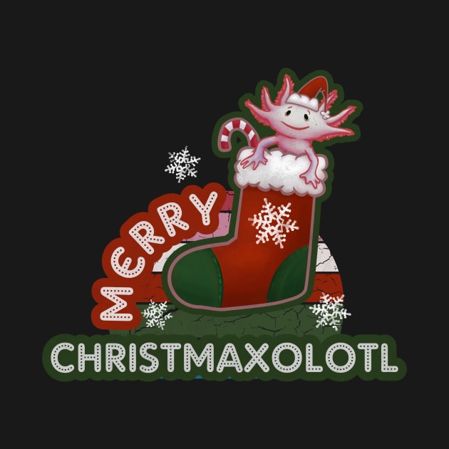 Merry Christmas Christmaxolotl Cute Axolotl by belloon