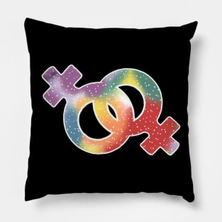 Symbols or signs that refer to women, rainbow and dots, support homosexuality Pillow