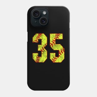 Fastpitch Softball Number 35 #35 Softball Shirt Jersey Uniform Favorite Player Biggest Fan Phone Case