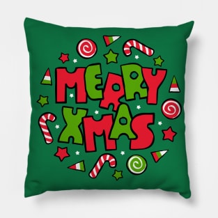 Merry Christmas! Typography design Pillow