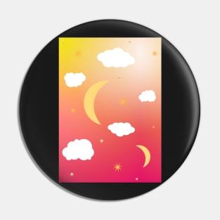 Ombre moon and cloud print Pin