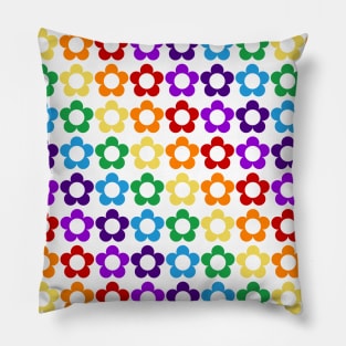 Rainbow hippie flowers Pillow