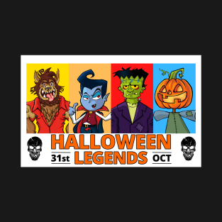Halloween Legends - Classic Cartoon Halloween Monsters T-Shirt