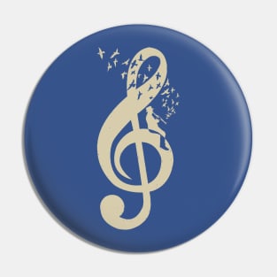 Treble Clef -  Music Clarinet - Vintage Pin