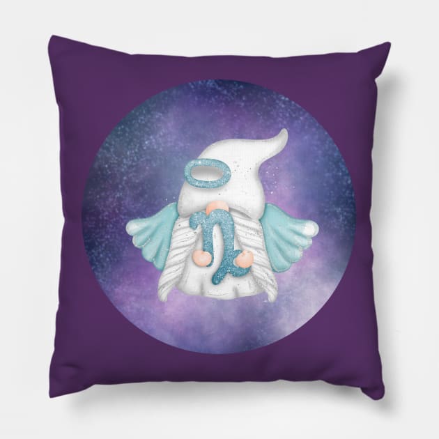 Angel Astro Gnomes Capricorn Pillow by PurpleSpiritZone