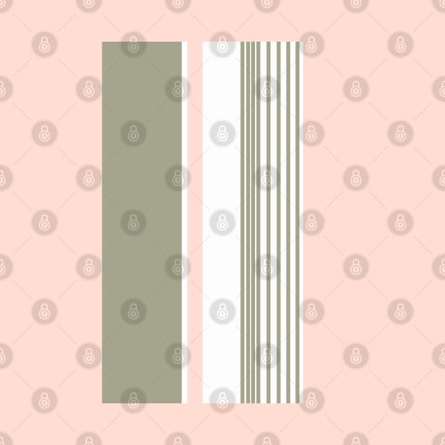 Color Block Stripes Peach and Green by tramasdesign