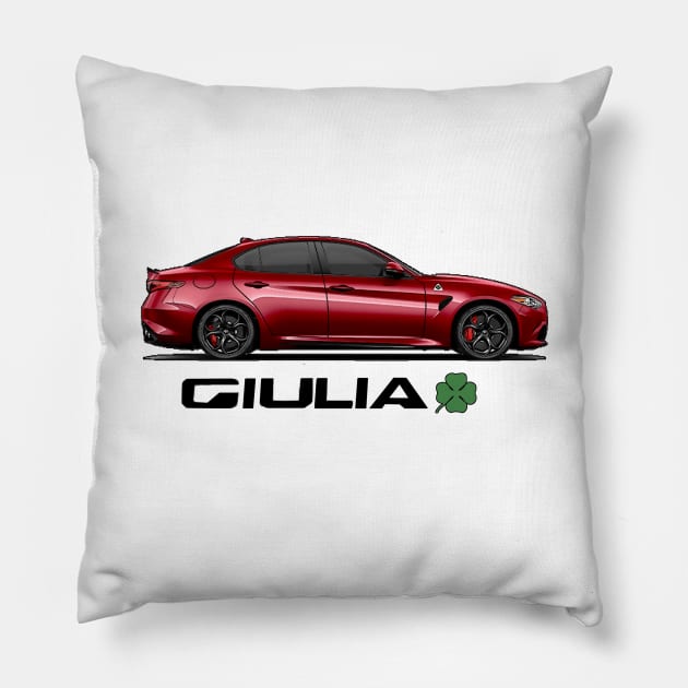 Alfa Romeo Giulia QV Pillow by Woreth