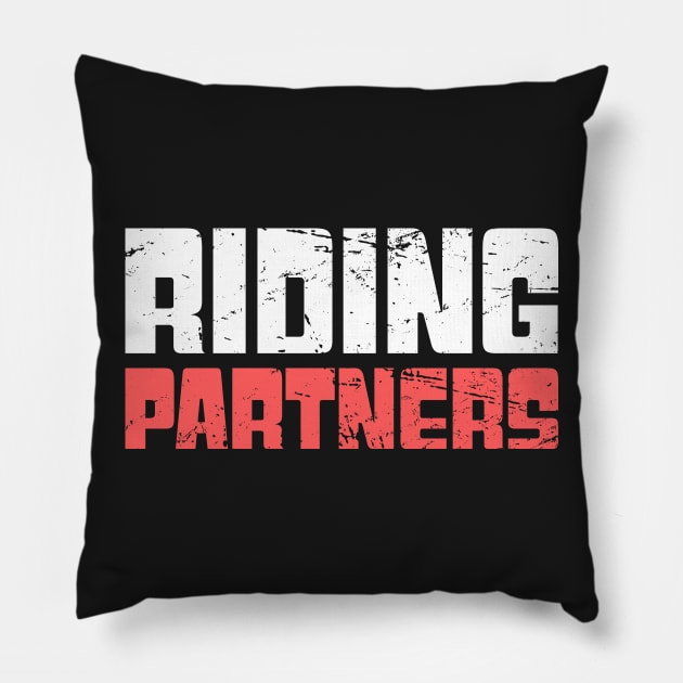 Riding Partners - Snowmobile Design Pillow by MeatMan