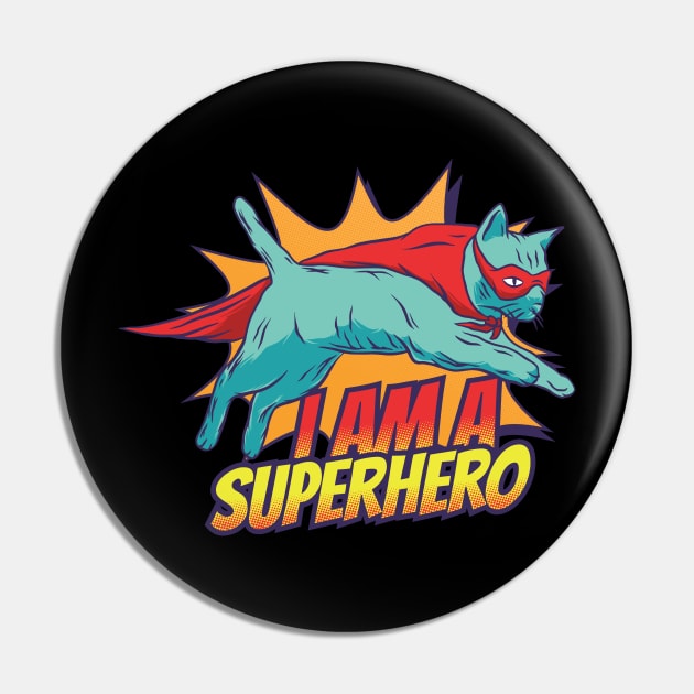 Superhero Cat Pin by CyberpunkTees