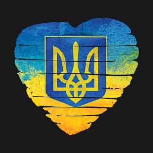 Ukraine Heart Flag  oil paint Ukrajina Patriot Fan for Ukrainian symbol ukraina T-Shirt