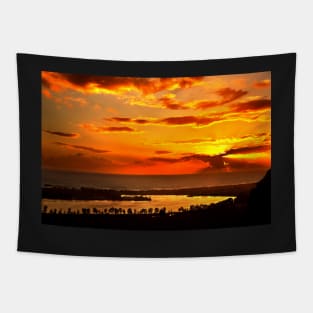 Sunset at Kaiafas lake Tapestry