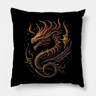 Fiery Dragon Pillow