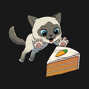 Birman Cat excited to eat Carrot Cake T-Shirt