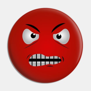 Cute Cartoon Face Emoji Angry Expression Pin