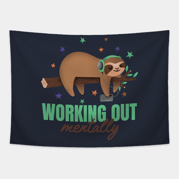 working out mentally sloth lazy life Tapestry by Houseofwinning