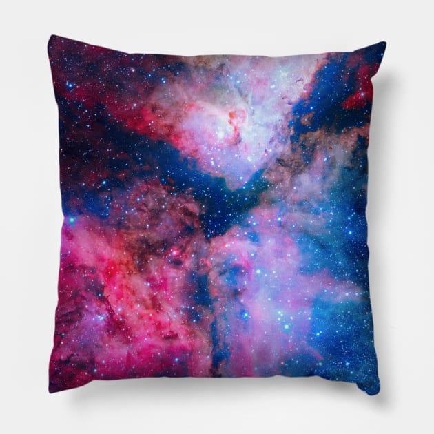 Pink Blue Space Galaxy Pillow by NewburyBoutique