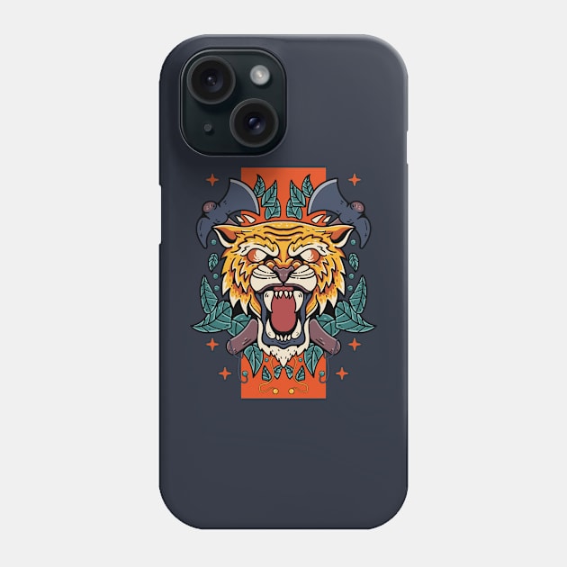 Tiger with axe In the Background Phone Case by Guideline.std