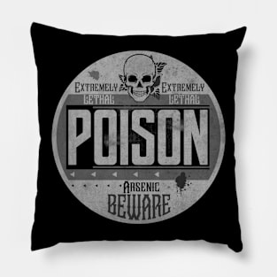 Poison Vintage Label BW Pillow