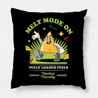 Cute Nachos Mexican Food Cartoon Pillow