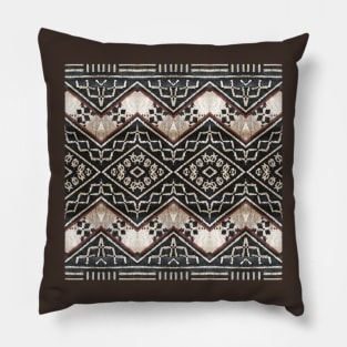 Fijian Tapa Cloth 35 by Hypersphere Pillow