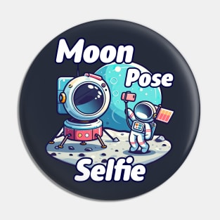 Cute Moon Pose Selfie Pin