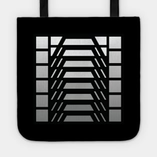 “Dimensional Stairway (No.2)” - V.1 Grey - (Geometric Art) (Dimensions) - Doc Labs Tote