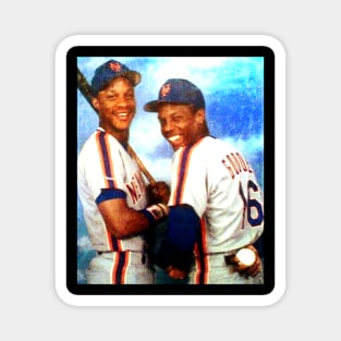 Darry l Strawberry and Dwight Gooden in New York Mets, 1983 Magnet