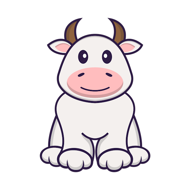 Cute cow is sitting. by kolega