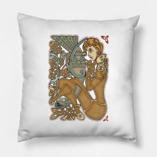 Celtic Woman & Bird Pillow