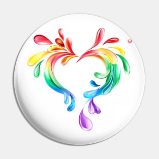 Heart of Rainbow Drops ( Rainbow Heart ) Pin