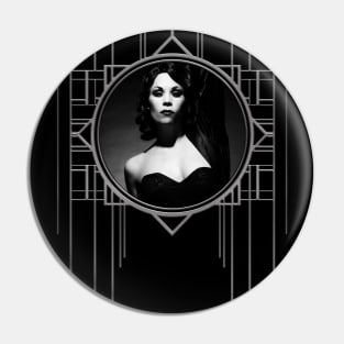 Burlesque Femme Fatale Xarah in black and white old hollywood style Pin