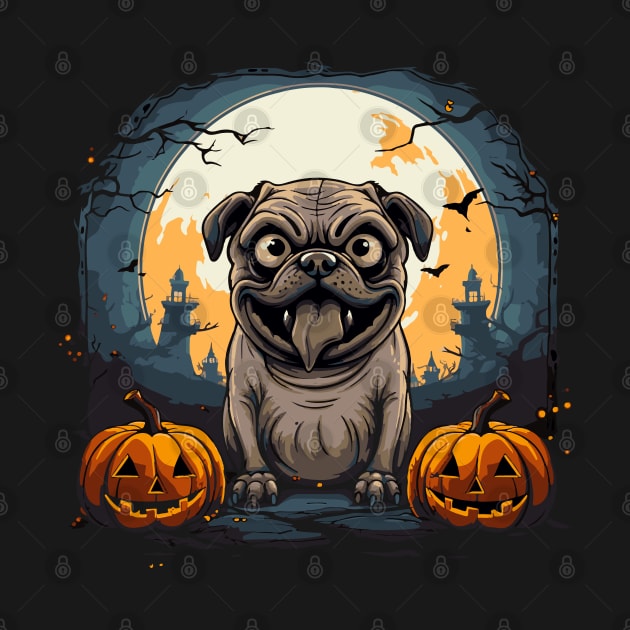 Pug halloween dog by tatadonets