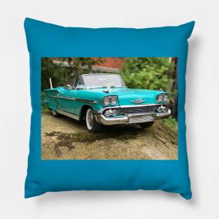 Drop top US turquoise 1950’s car Pillow