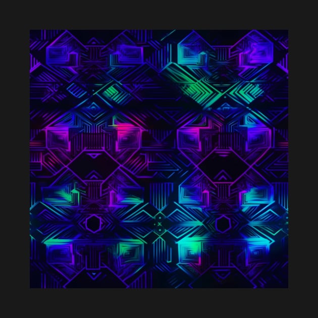 Neon Trippy EDM Festival Rave Pattern by AlexandrAIart