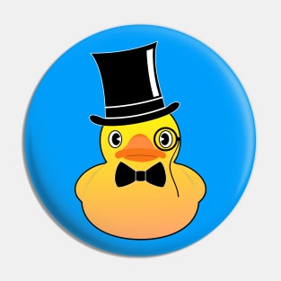 Cool Rubber duck top hat and monocle Pin