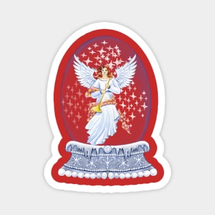 Christmas Angel In Globe Magnet
