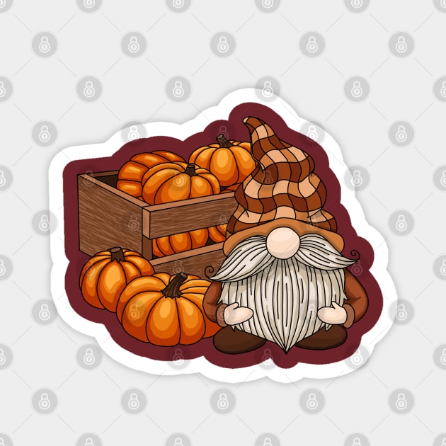 Fall Pumpkin Gnome Magnet by The Periodic Table Dancer 